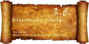 Kleinheincz Cinnia névjegykártya